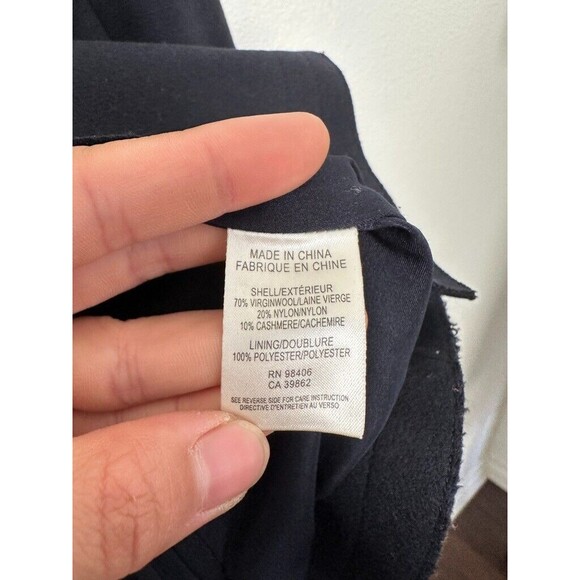 Theory Dorima Raw Edge Double Breasted Wool Cashmere Coat Navy Blue Women's 0 - Picture 5 of 9